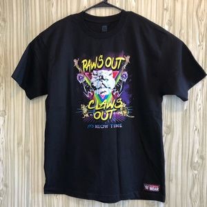 WWE Paws Out Claws Out Natty Cat T Shirt New